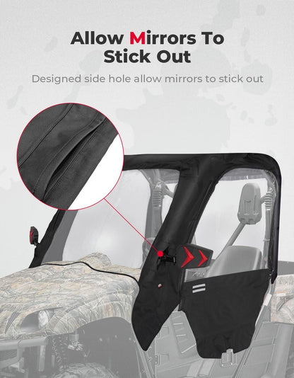 Kemimoto Yamaha Rhino UTV Cab Enclosure Heavy-Duty 900D with Half Doors