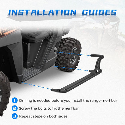 Kemimto '18-'24 Polaris Ranger XP 1000 Nerf Bars