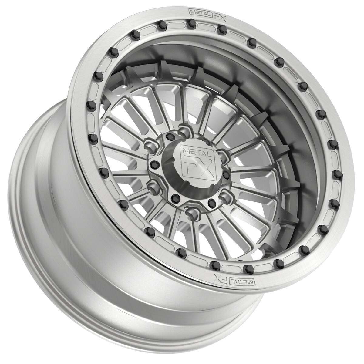 MetalFX 17" Delta 6R Forged 3-Piece Raw Beadlock & Maxxis Roxxzilla Radial Wheel & Tire Kit