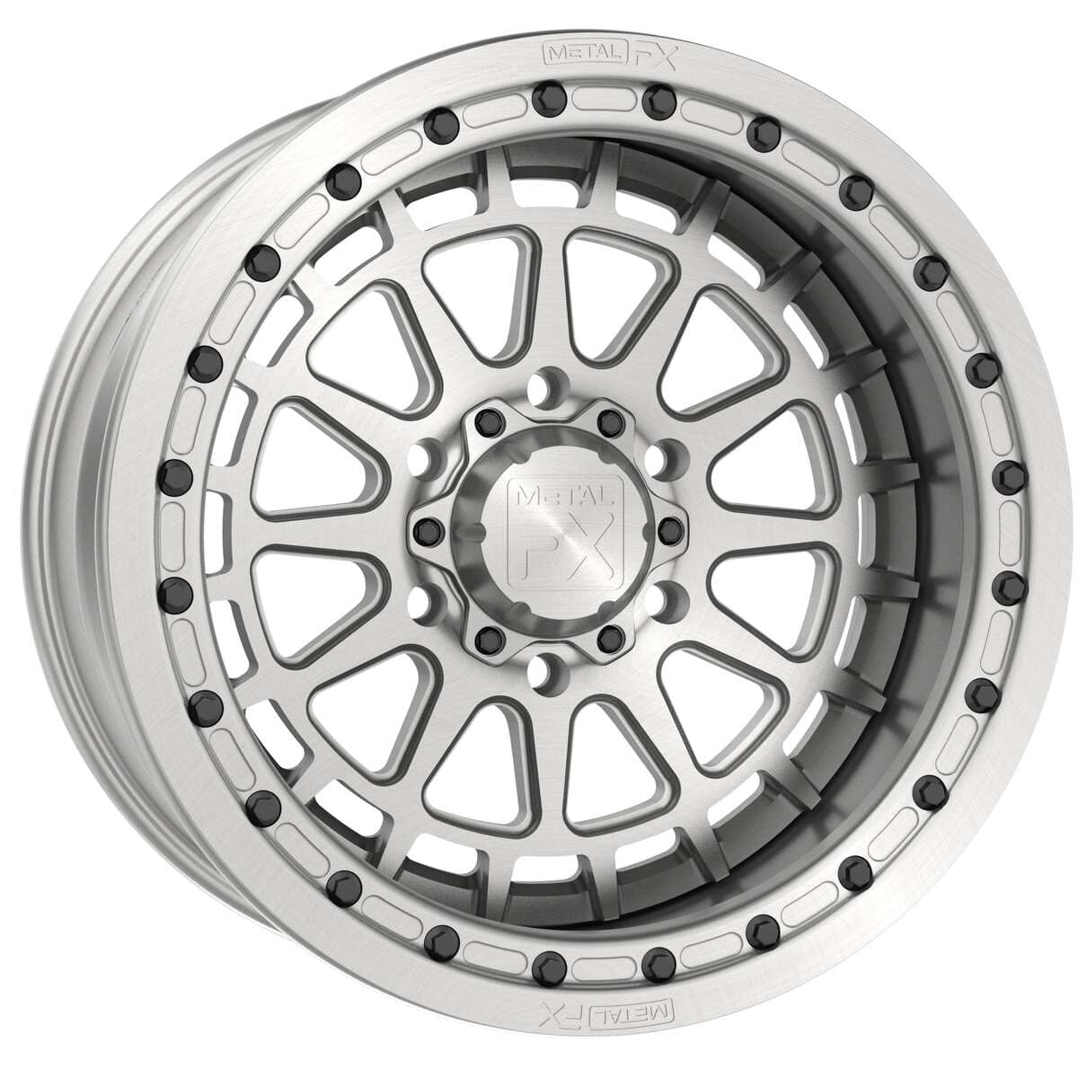 MetalFX 17" Outlaw 6R Forged 3-Piece Raw Beadlock & Maxxis Roxxzilla Radial Wheel & Tire Kit