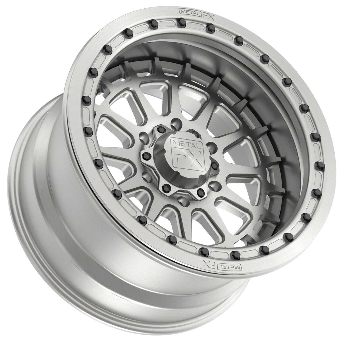 MetalFX 17" Outlaw 6R Forged 3-Piece Raw Beadlock & Maxxis Roxxzilla Radial Wheel & Tire Kit