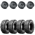 MetalFX 17" Outlaw Satin Black 4 Lug Beadlock & Maxxis Carnivore Radial Wheel & Tire Kit