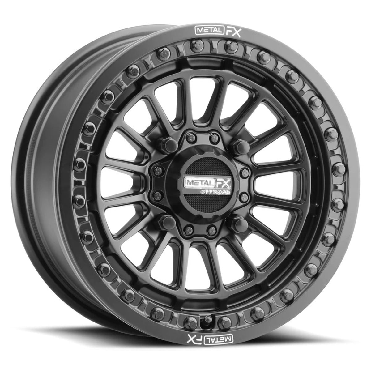 MetalFX Delta Gunmetal Contrast Cut Beadlock & Maxxis Carnivore Radial Wheel & Tire Kit