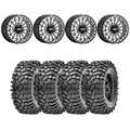 MetalFX Delta R Black Contrast Cut Beadlock & Maxxis Roxxzilla Radial Wheel & Tire Kit