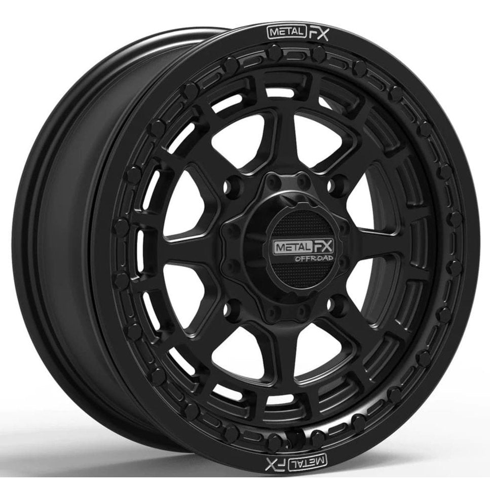 MetalFX Outlaw Satin Black 15x6 Beadlock & Maxxis Roxxzilla Radial Wheel & Tire Kit
