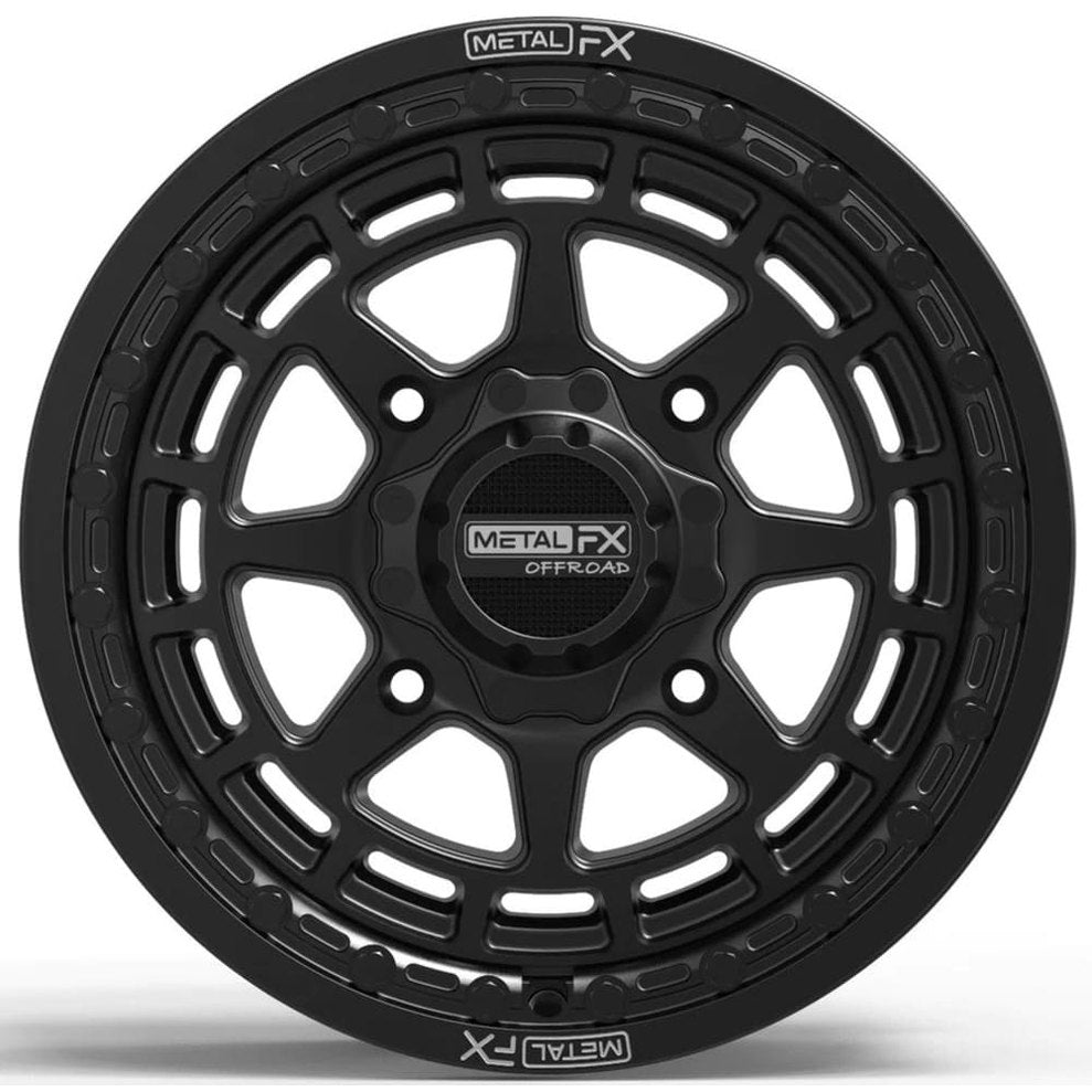 MetalFX Outlaw Satin Black 15x6 Beadlock & Maxxis Roxxzilla Radial Wheel & Tire Kit