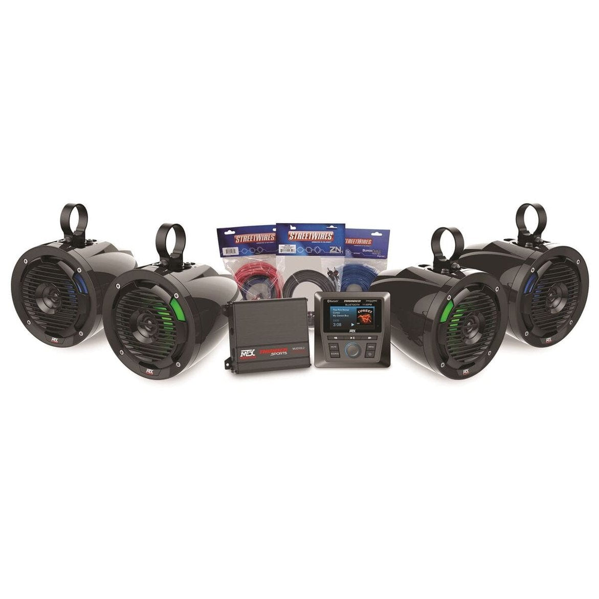 MTX Audio Bluetooth Media Controller Package With Amplifier & 4 Roll Cage Speaker