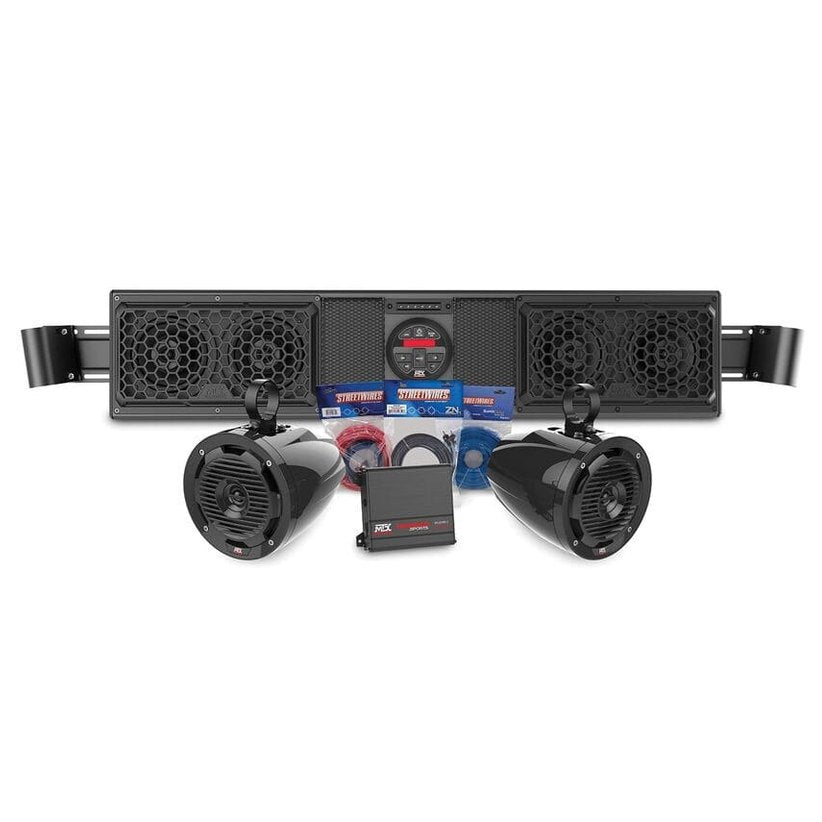 MTX Audio Can-Am Maverick Bluetooth Overhead Audio Sound Bar with 2-Channel Amplifier & 2 Roll Cage Speaker System