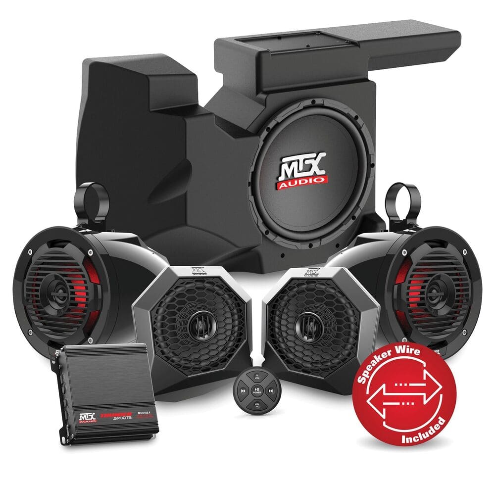 MTX Audio Polaris RZR 900/XP 1000 Bluetooth Enabled 4 Speaker Dual Amplifier & Single Subwoofer Audio System