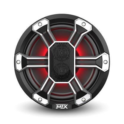 MTX Audio PS8C 8” 150-Watt RMS 4Ω Coaxial Speaker Pair IP-67 Rated with RGB Lighting and Customizable Grille
