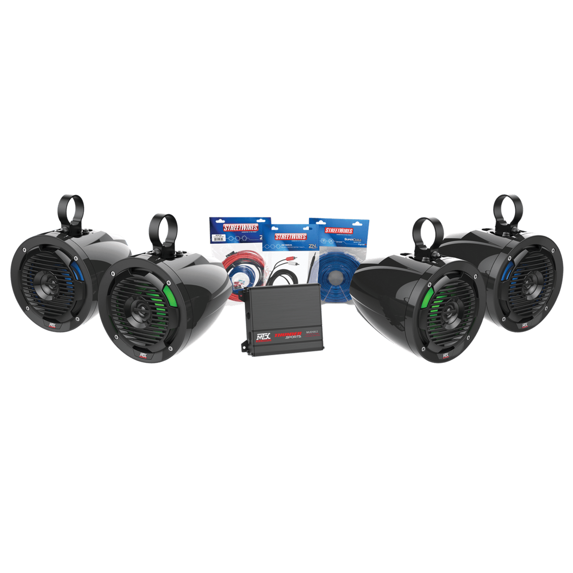 MTX Audio Universal Audio Package With Amplifier & 4 Roll Cage Speakers