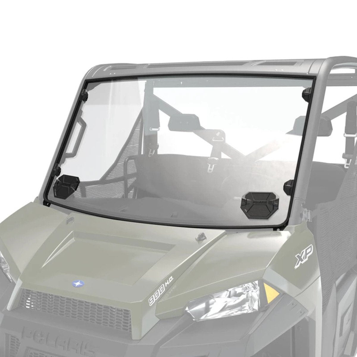 Polaris Ranger Hard Coat Poly Full Vented Windshield with Lock & Ride Technology - Clear