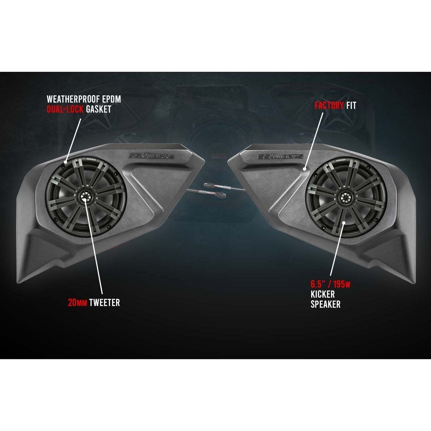 Polaris RZR Pro / Turbo R Rear Door 6.5" Speaker Pods