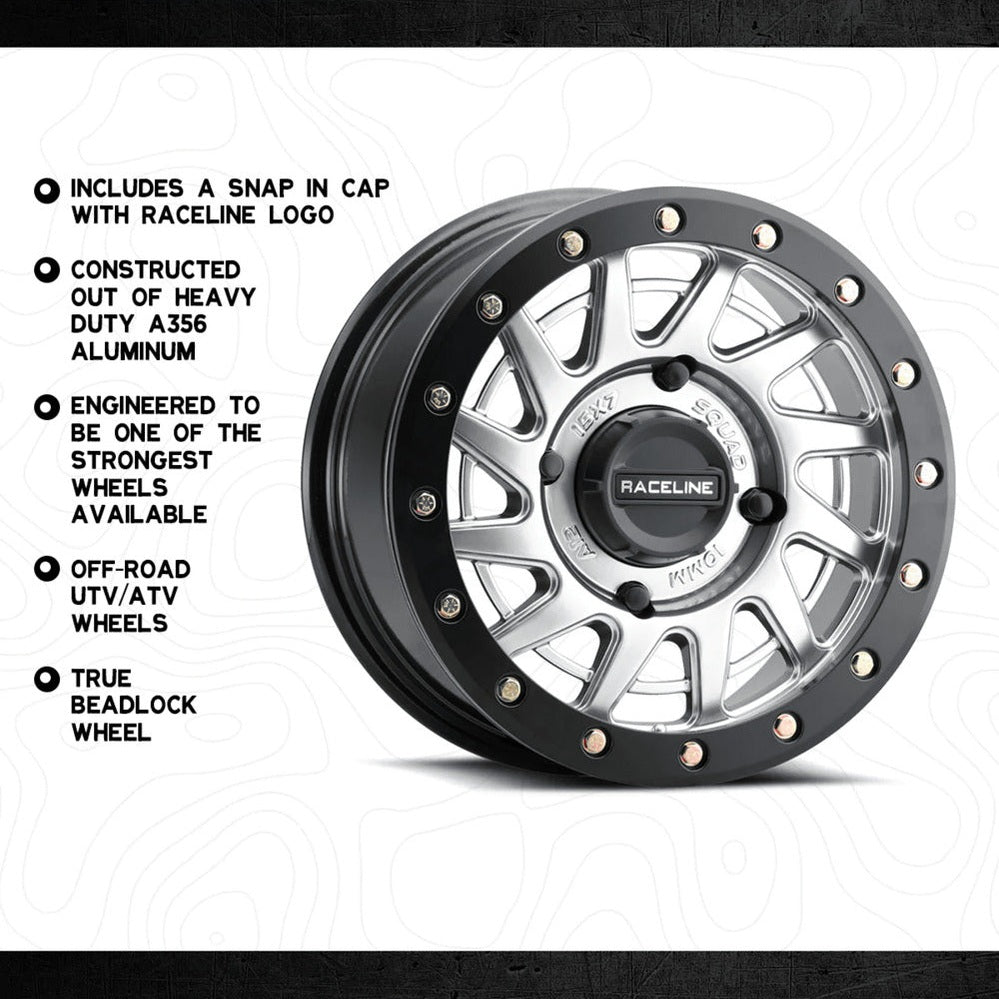 Raceline A12 Hyper Silver Squad Beadlock & Maxxis Liberty Performance Off Road Wheel & Tire Kit