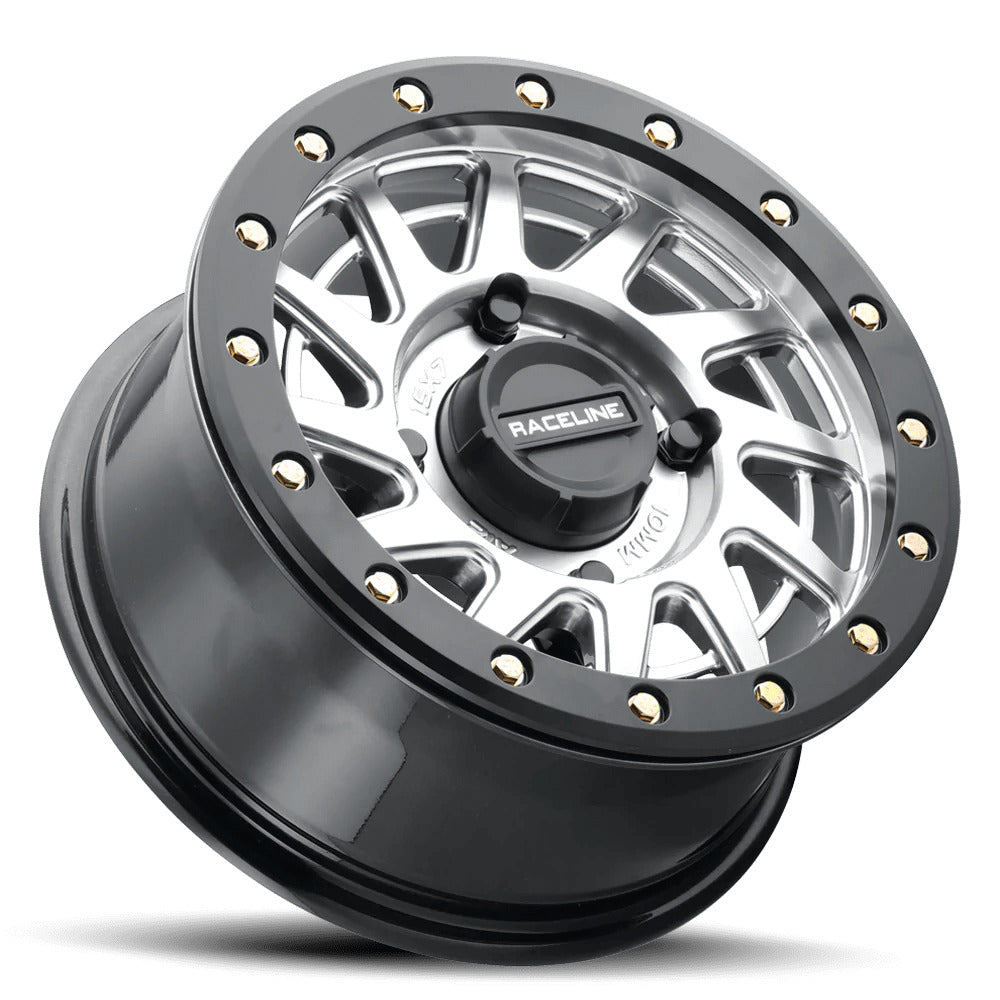 Raceline A12 Squad Hyper Silver Beadlock & Maxxis Roxxzilla Radial Wheel & Tire Kit