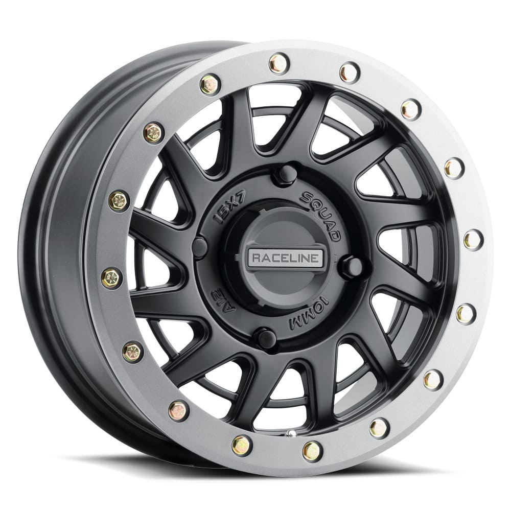 Raceline A12BG Squad Satin Black Beadlock & Maxxis Roxxzilla Radial Wheel & Tire Kit