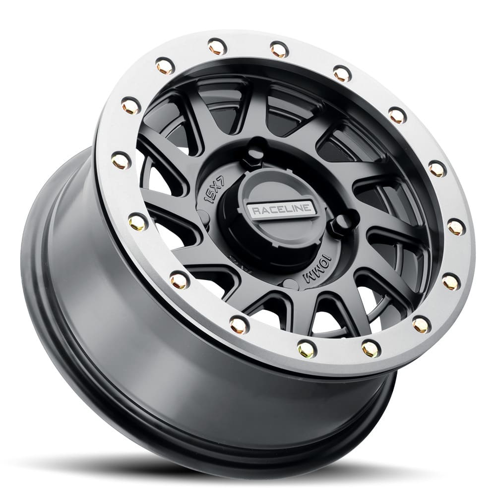 Raceline A12BG Squad Satin Black Beadlock & Maxxis Roxxzilla Radial Wheel & Tire Kit
