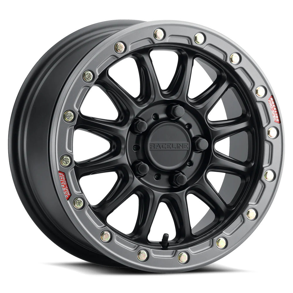 Raceline A14BG Black/Gunmetal Alpha Beadlock & Maxxis Carnivore Radial Wheel & Tire Kit