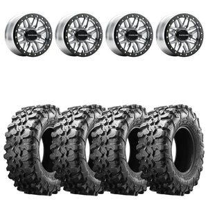 Raceline A91MA Machined Ryno Beadlock & Maxxis Carnivore Radial Wheel & Tire Kit