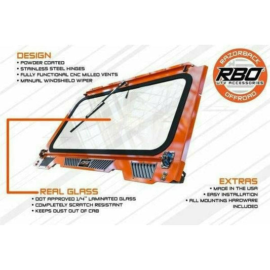 Polaris RZR Front Folding Windshield
