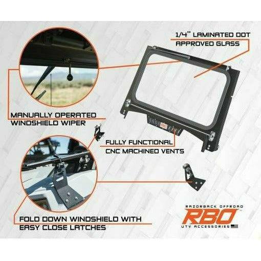 Polaris RZR Trail Folding Glass Windshield