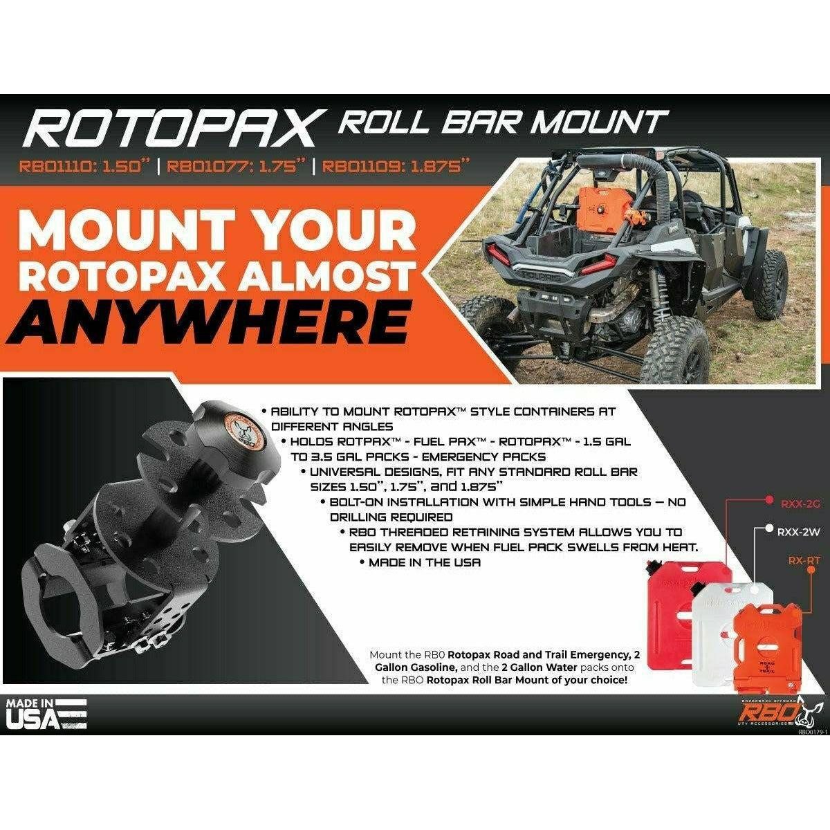 Rotopax Roll Bar Mount