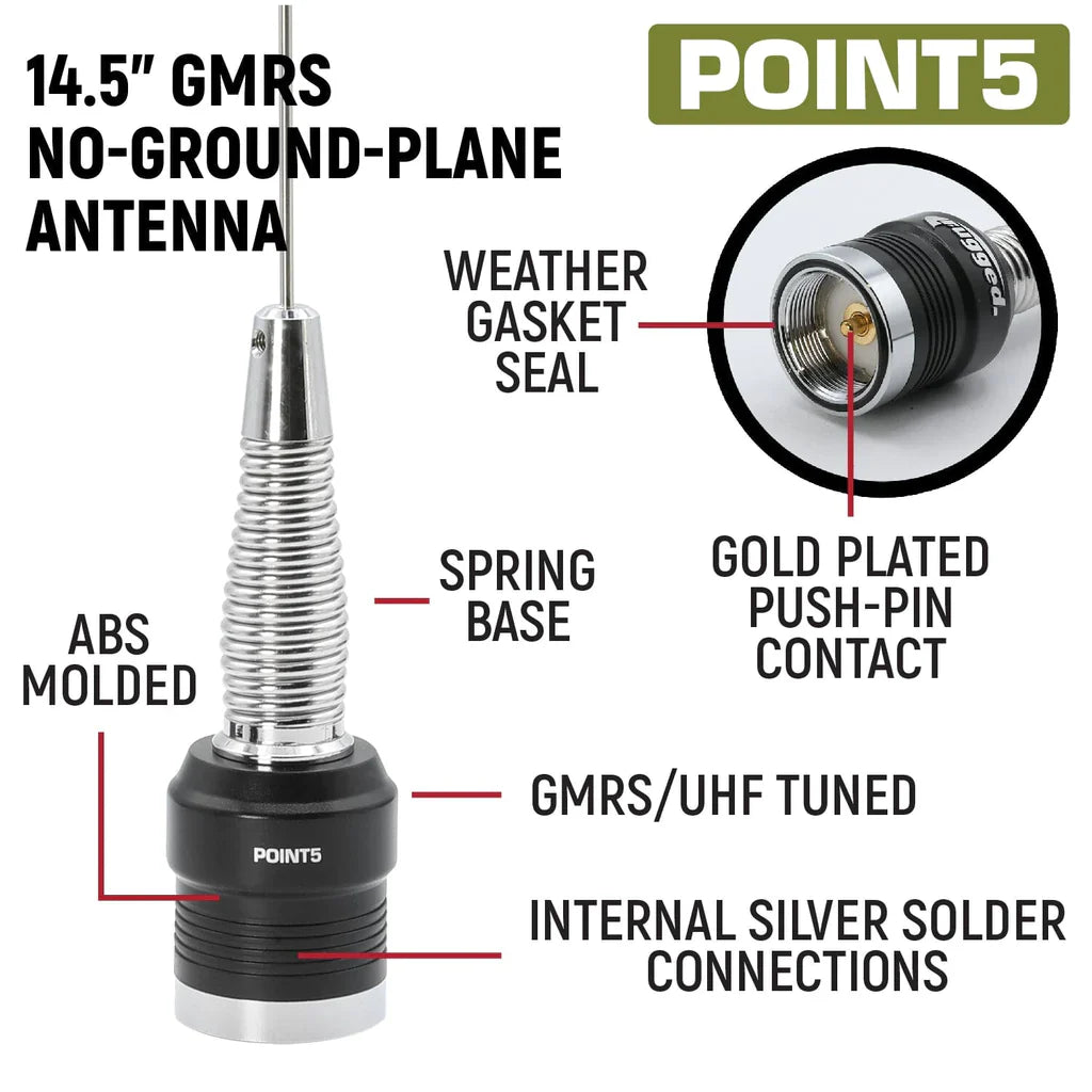 Rugged Radios Adventure Radio Kit - GMR25 Waterproof GMRS Mobile Radio Kit and External Speaker