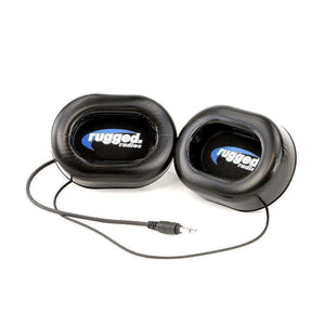 Rugged Radios Alpha Audio Speaker Pods - Velcro Mounting and Gel Ear Pods - Mono 3.5mm