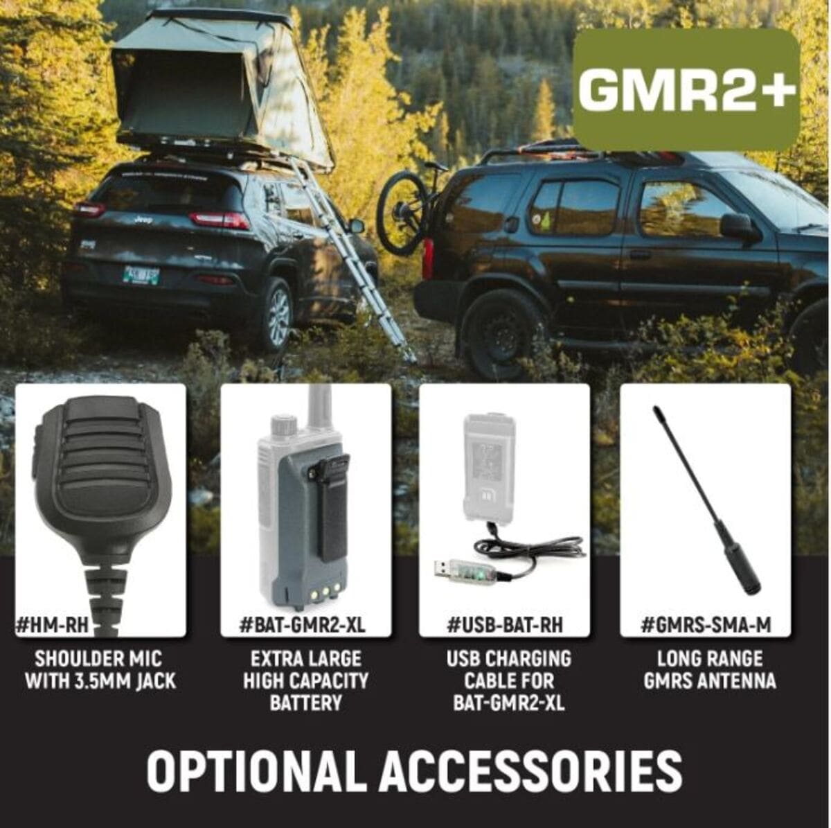 Rugged Radios GMR2 PLUS GMRS and FRS Two Way Handheld Radio - High Visibility Safety Yellow