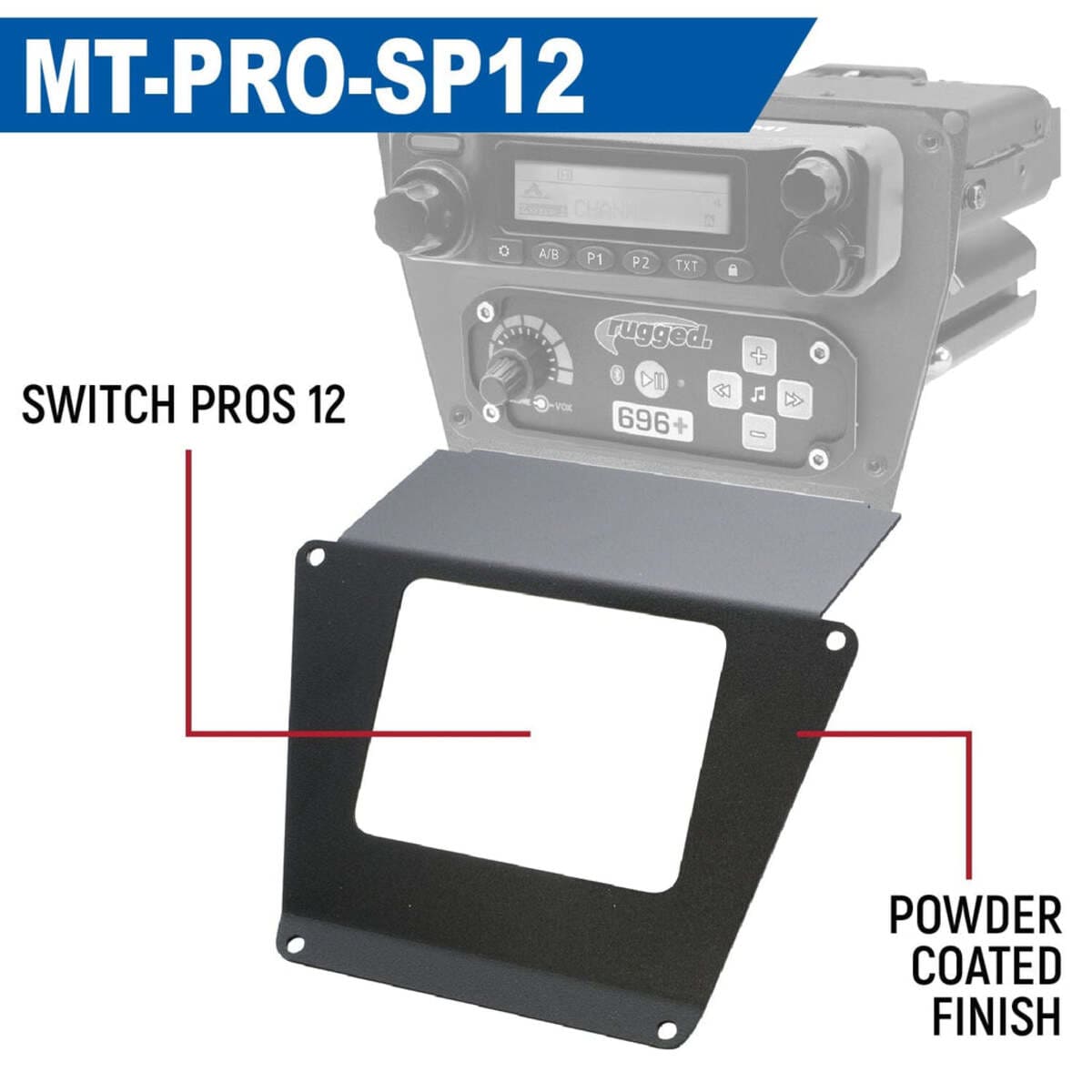 Rugged Radios Polaris RZR Pro XP/RZR Turbo R/RZR Pro R Lower Accessory Panel Dash Mount Radio & Intercom
