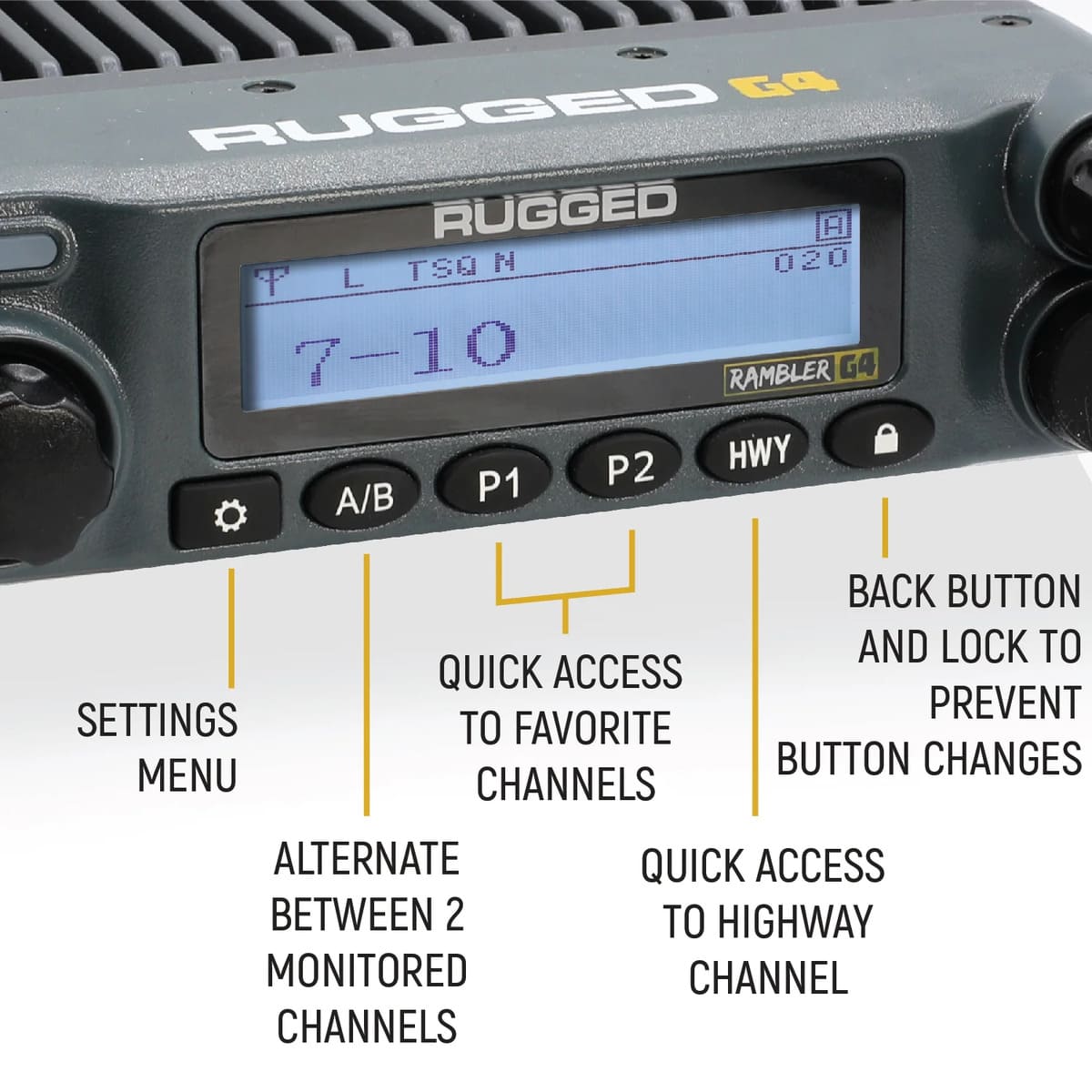 Rugged Radios Rambler G4 High Power GMRS Mobile Radio & External Speaker Kit