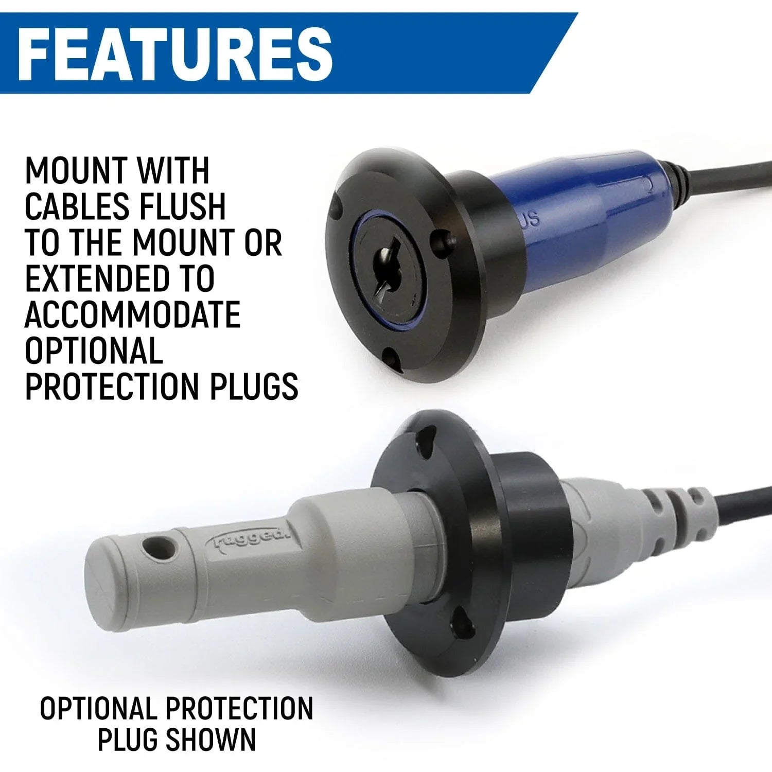 Rugged Radios Single Headset / Helmet Nexus Jack Flush Mount