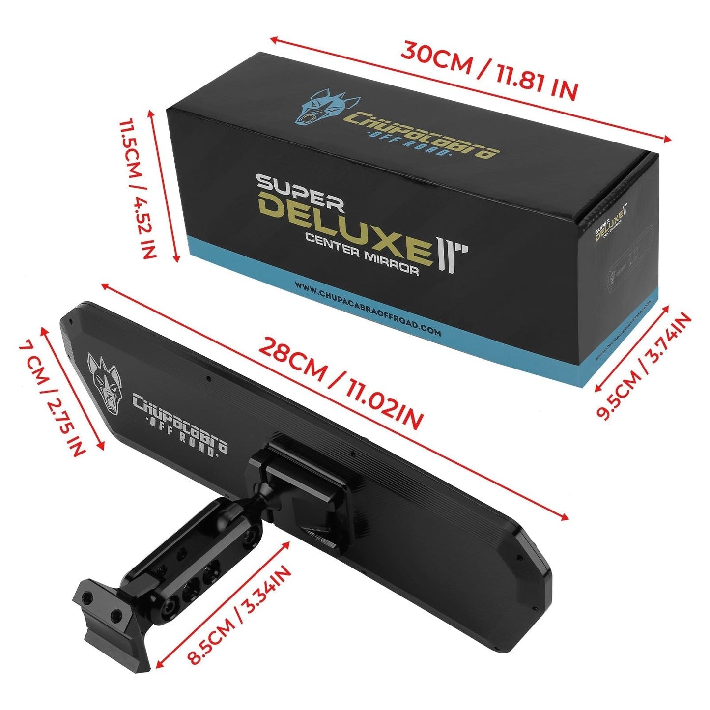 Super DELUXE 11" Offroad UTV Center Rearview Mirror