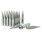 Small Diameter Spline Spike Lug Nuts - 13/16" & 7/8" Dual Hex Key - 14mm x 1.50 Thread Size - Chrome Finish - Set of 24