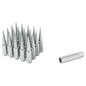 Small Diameter Spline Spike Lug Nuts - 13/16" & 7/8" Dual Hex Key - 14mm x 2.00 Thread Size - Chrome Finish - Set of 32