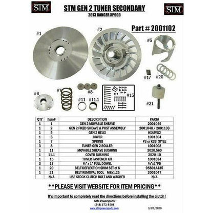 Polaris Ranger XP 900 (2013) Gen 2 Secondary Clutch