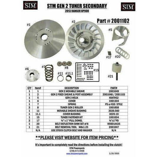 Polaris Ranger XP 900 (2013) Gen 2 Secondary Clutch