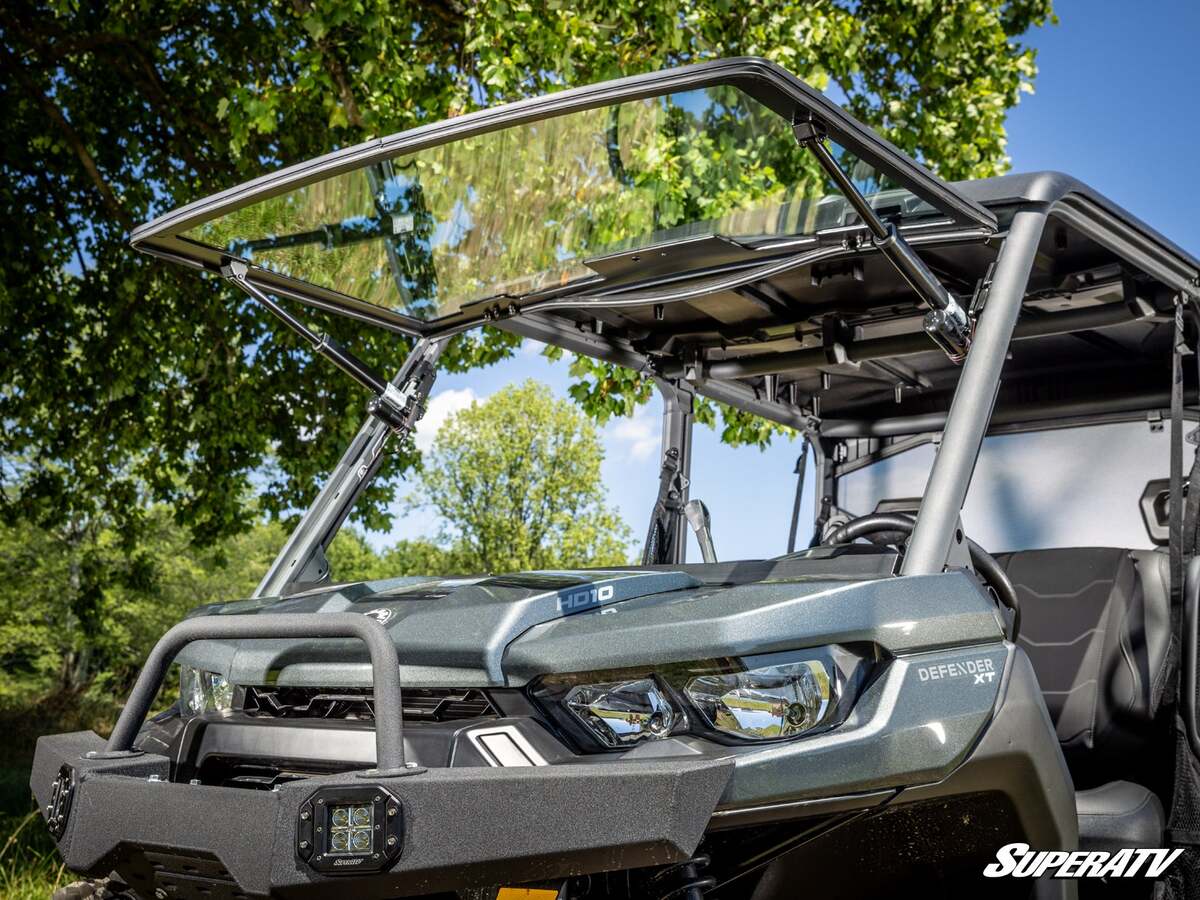 SuperATV Can-Am Defender Max Drive Power Flip Glass Windshield