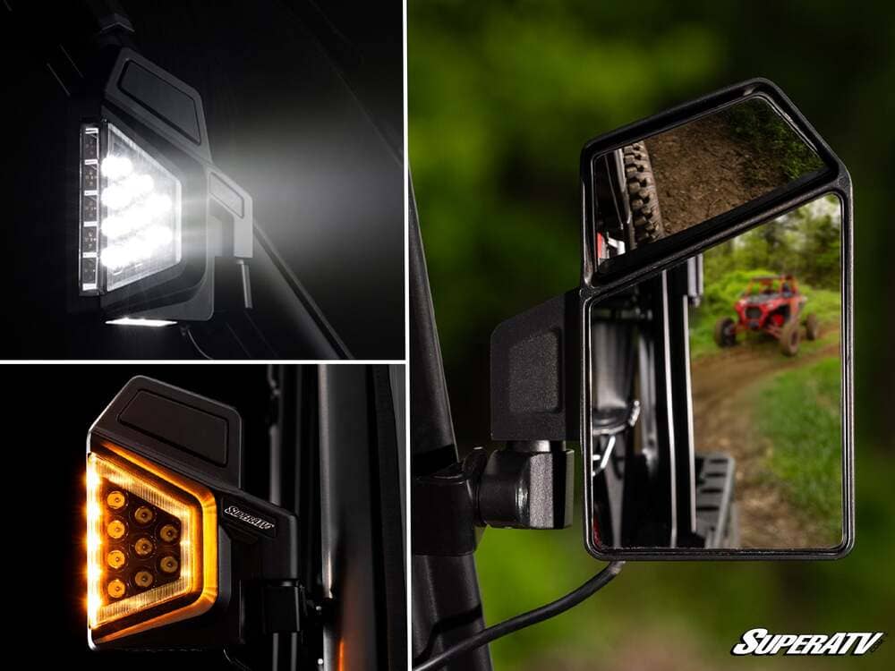 SuperATV Can-Am Dual Section LED Side View Mirrors