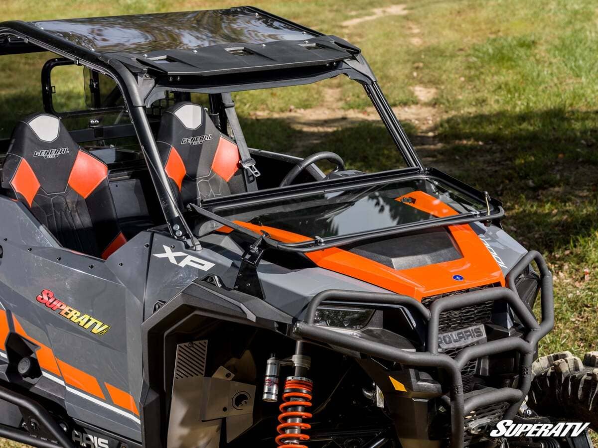 SuperATV Polaris General 1000 Flip-Down Glass Windshield
