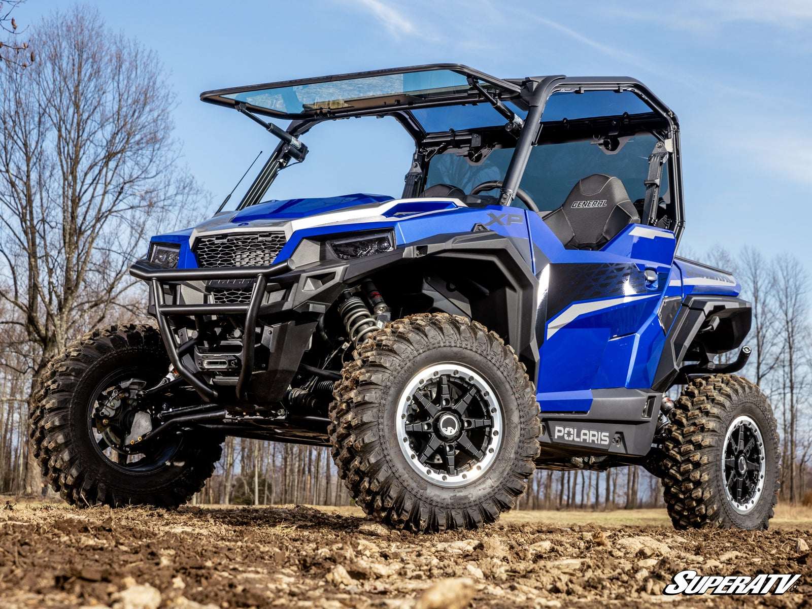 SuperATV Polaris General 1000 Max Drive Power Flip Glass Windshield