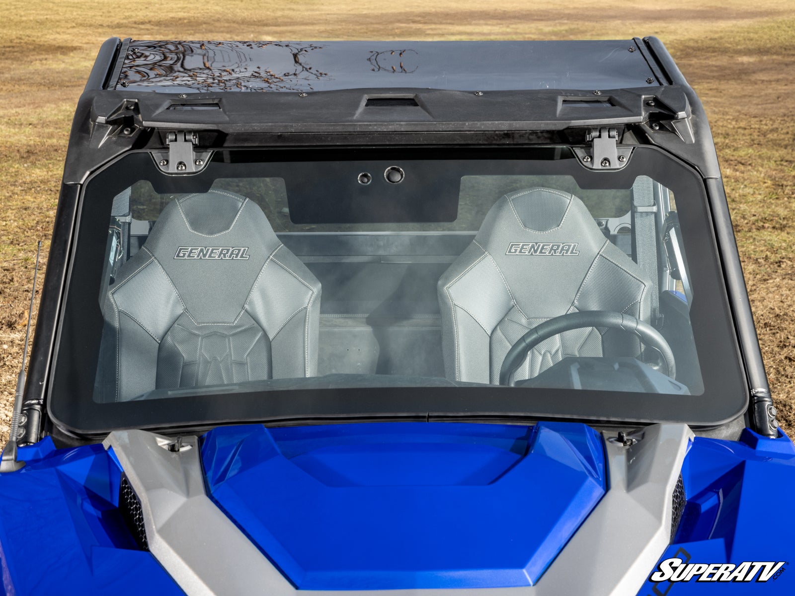 SuperATV Polaris General 1000 Max Drive Power Flip Glass Windshield