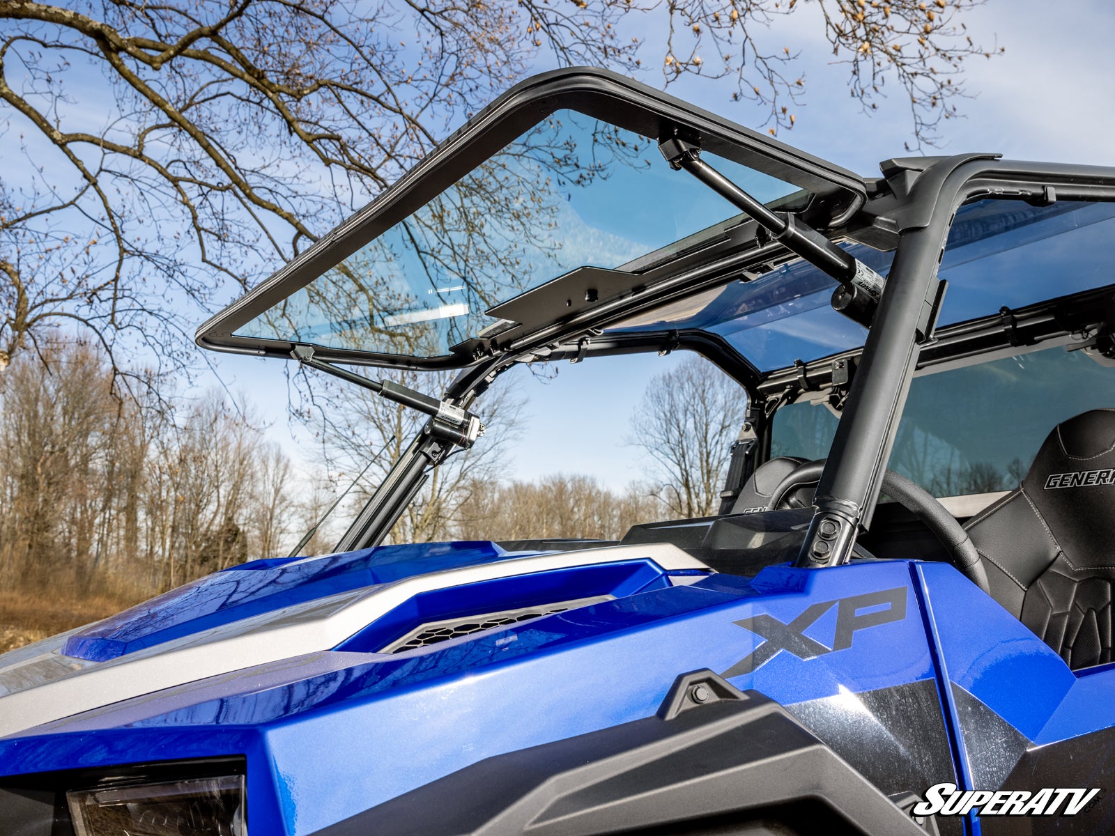 SuperATV Polaris General 1000 Max Drive Power Flip Glass Windshield
