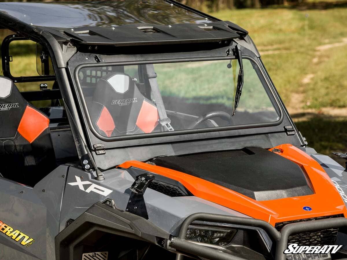 SuperATV Polaris General XP 1000 Flip-Down Glass Windshield