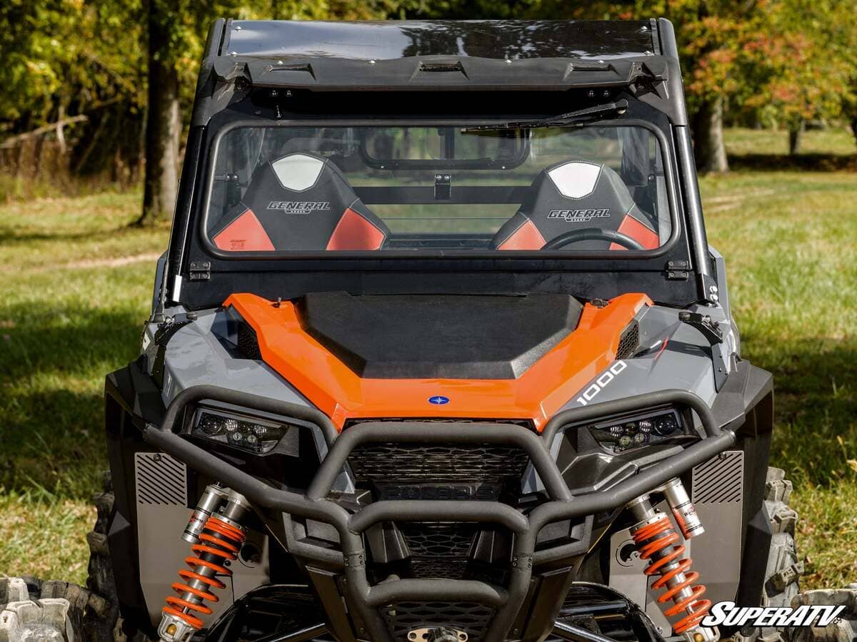 SuperATV Polaris General XP 1000 Flip-Down Glass Windshield