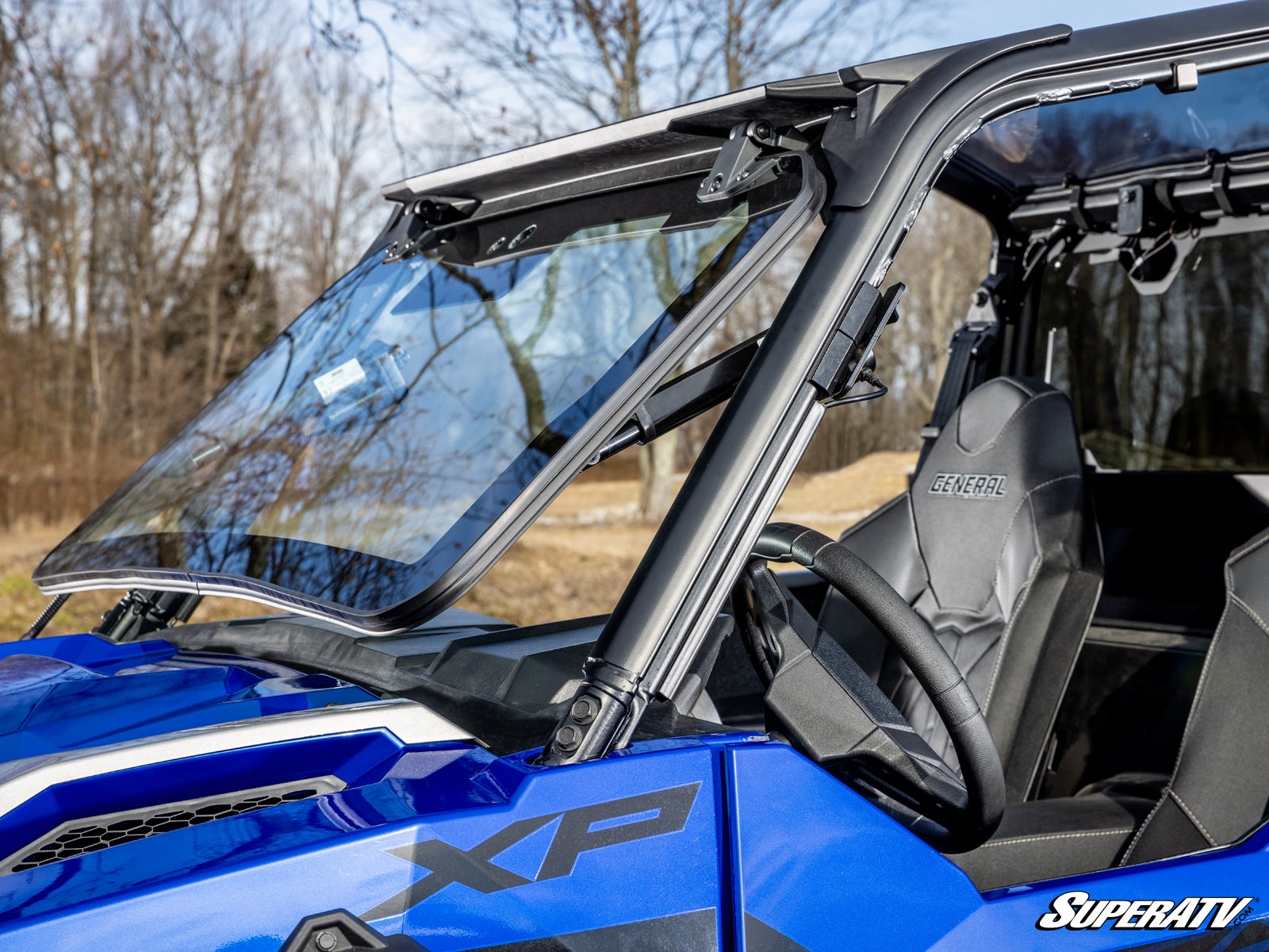 SuperATV Polaris General XP 1000 MaxDrive Power Flip Glass Windshield