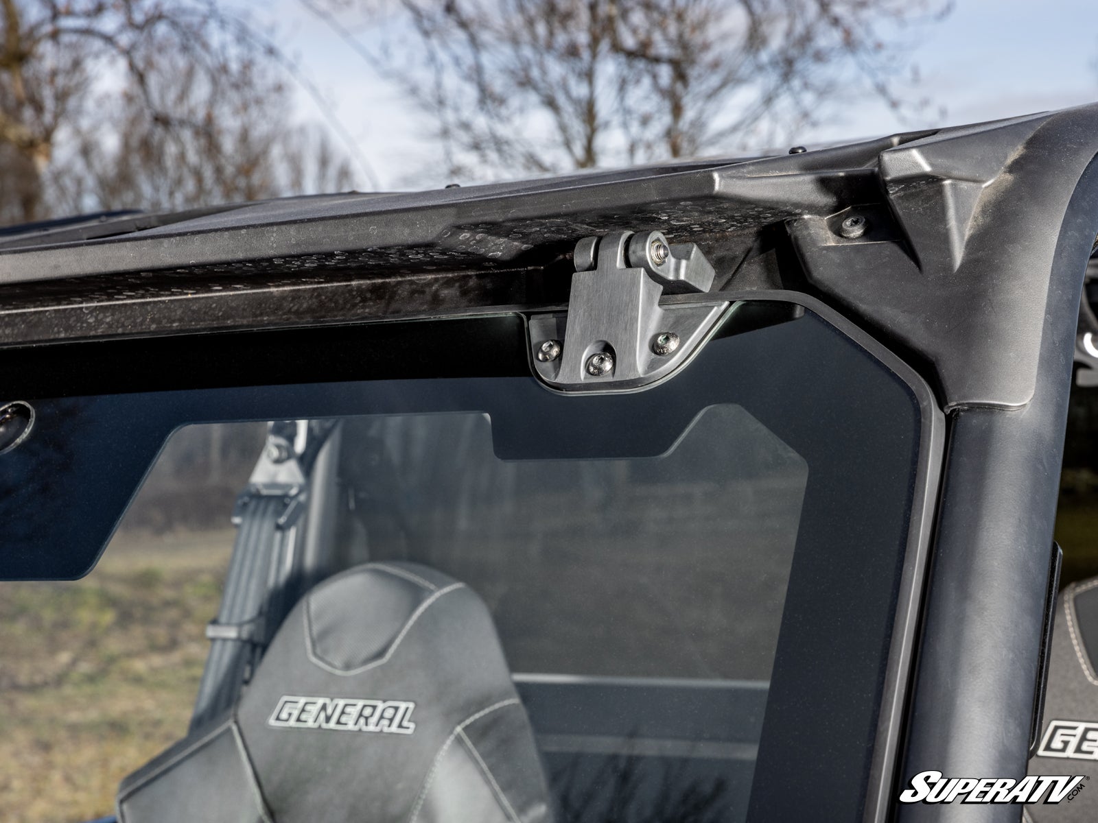 SuperATV Polaris General XP 1000 MaxDrive Power Flip Glass Windshield