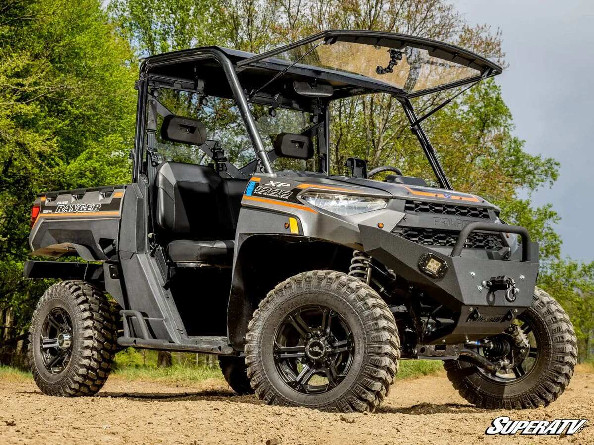 SuperATV Polaris Ranger XP Kinetic Scratch-Resistant Flip Windshield