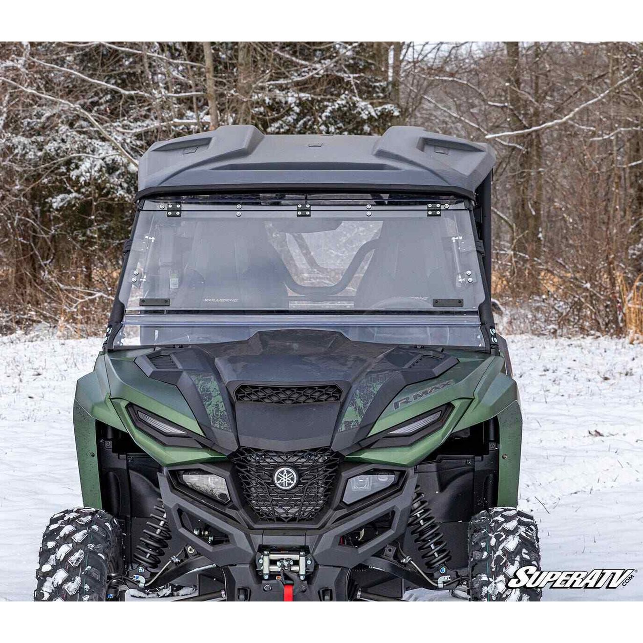 SuperATV Yamaha Wolverine RMAX Scratch Resistant Flip Windshield