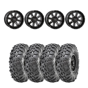 System 3 Gloss Black ST-4 & Maxxis Radial Carnivore Wheel & Tire Kit